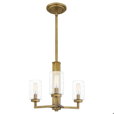 Quoizel Sunburst 3-Light Weathered Brass Pendant SUN2815WS